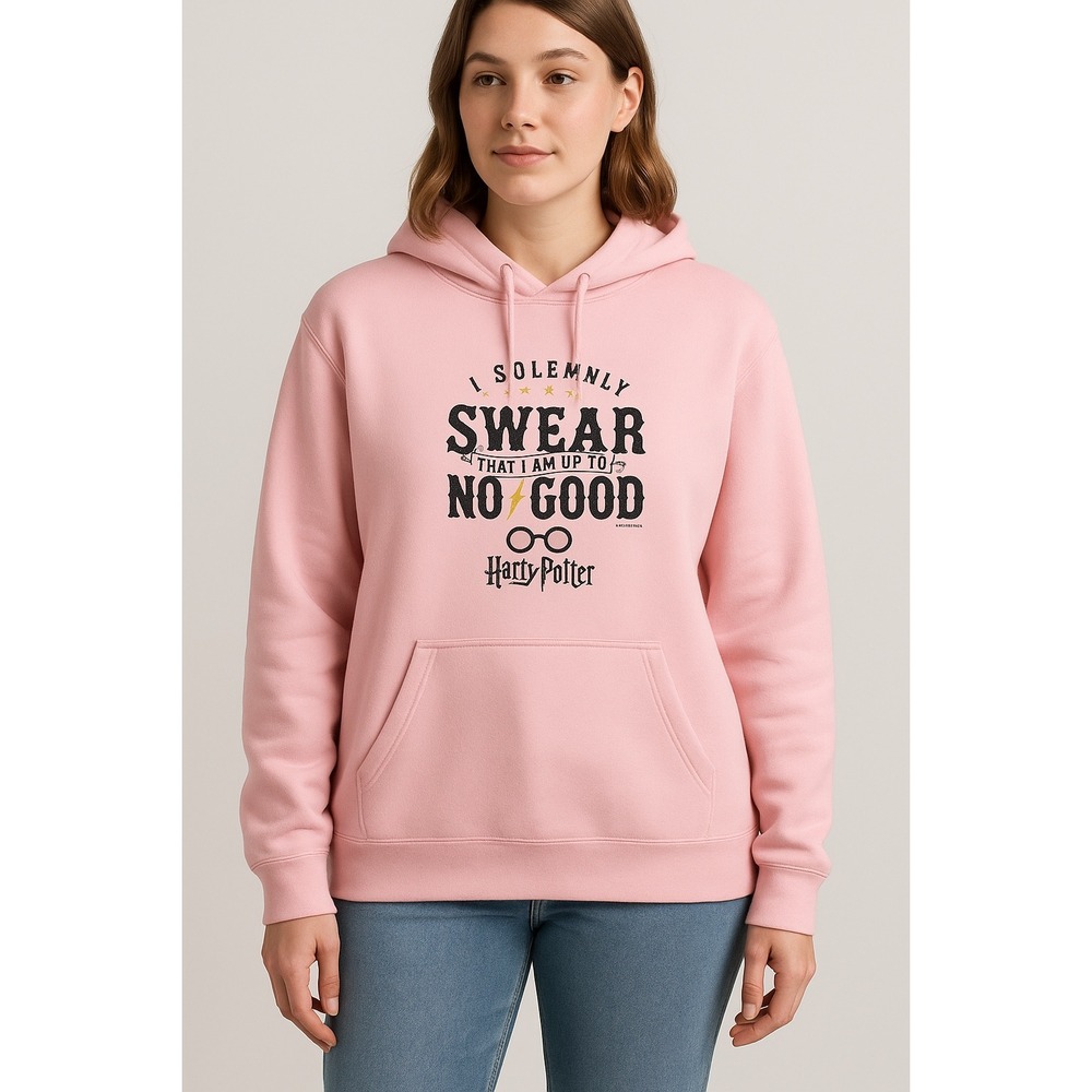 Harry Potter I Solemnly Swear No Good Pink Pullover Hoodie Size M Sweatshirt‎